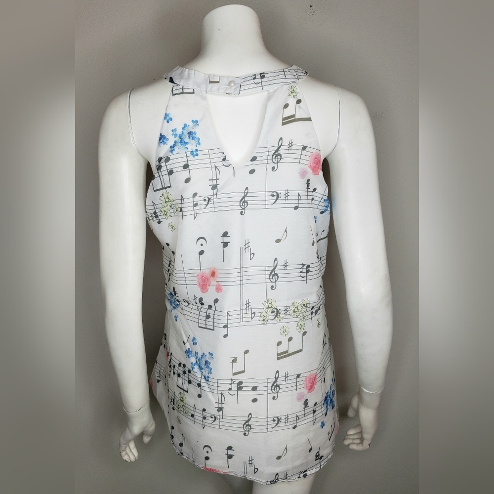 Musical Note Print Women's Top - Picture 5 of 9